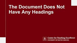 The Document Does Not Have Any Headings.
