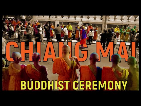 CHIANGMAI, THAILAND. Buddhist ceremony next to the Wat Upakhut Temple (วัดอุปคุต)