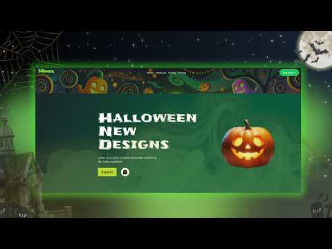 Halloween themed hero design. Watch 3 hrs coding under 3 mins 🤯
