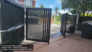 Automated Bifold gate, stainless steel gate, powder coated paint