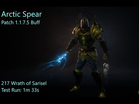 Wolcen 1.1.7.5 Arctic Spear got buffed. 1m 33s Wrath of Sarisel 217 test run.