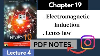 Electromagnetic Induction | Lenzs Law Chapter 19 Physics Class10  National book foundation