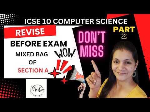 ICSE 10 : SECTION A REVISION - IMPORTANT QUESTIONS-Part 2   2024