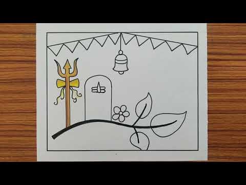 Shiv Ling Drawing / Maha Shivaratri Drawing / Lord Shiva Drawing / Shiva Lingam Drawing Easy Steps