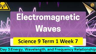 Science 9 Term 1 Week 7 Day 3 - Energy, Wavelength and Frequency Relationship.