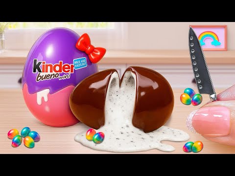 Mini Kinder Chocolate with Melting OREO Cream 🍫 Satisfying Mini Cake Challenge & ASMR Dessert