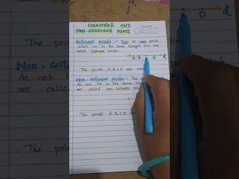 Collinear and Non- collinear points