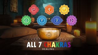 Tibetan Singing Bowls (7 Solfeggio Frequencies) SEVEN CHAKRA Healing Water Meditation