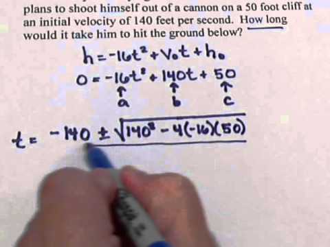 Wile E. Coyte -- Quadratic Formula problem