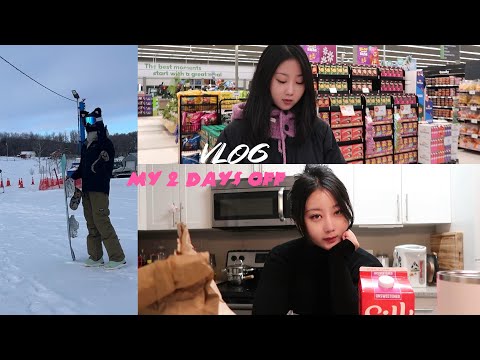 Vlog 卡车司机的双休日 极限48小时 What I do on my days off｜Snowboarding｜Grocery shopping