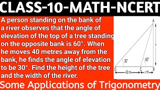 some applications of trigonometry class 10 ! chapter 9 class 10 maths ! height and distance class 10