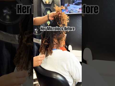 Microlocs Before vs after #locstyles #womenwithlocs #locs #sisterlocks #microlocs