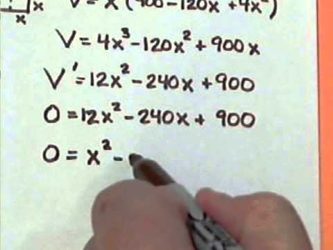 Box Build -- maximizing the volume (calculus)