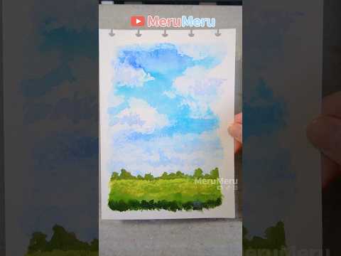 ☁️watercolor #shorts #art #diy  #shortvideo #satisfying #easydrawing  #tutorial  #painting #drawing