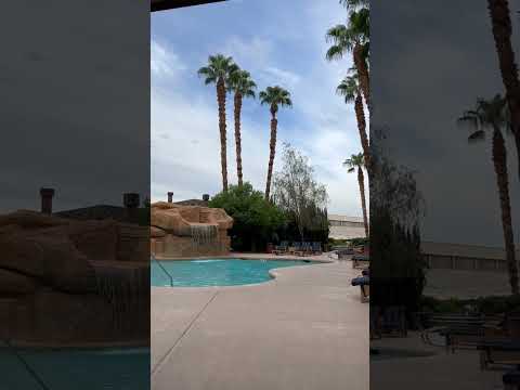 Las Vegas, Hampton In Tropicana, pool side morning coffee