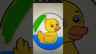 colour duck ||draw and colour #shorts#youttubeshorts #colouringart #colouringpagesforkids