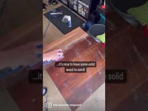 Sanding Real Wood Table | Mid Century Modern