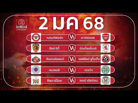 บอลเต็ง ทีเด็ดบอลวันนี้ วิเคราะห์บอลวันนี้ 2 ม ค 68 วิเคราะห์บอลแม่นโดย Goal Inside