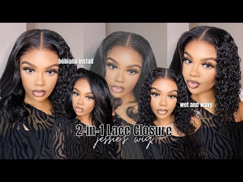 💋 2-in-1 Wig! Straight and Wet n Wavy Bob Wig Install+ Style ft Jessie’s Wig | THEBRITTANYSHANICE