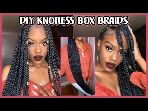 😱 DIY KNEE LENGTH KNOTLESS BOX BRAIDS | ADAISHA MIRIAM