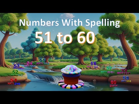 Counting with spelling 51 to 60 | learn count with spelling |Numbers 51 to 60 |Numbers with spelling