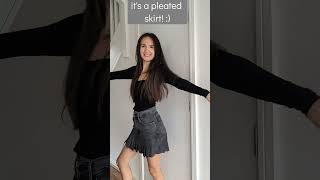 jeans transformation 😃 🤍 #shorts diy pleated skirt #thriftflip