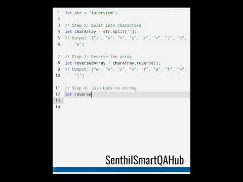 Reverse a String in JavaScript #coding #javascript #Playwright automation