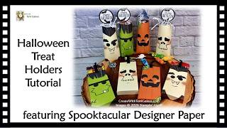 Halloween Treat Holders Tutorial featuring Spooktacular Designer Series Paper