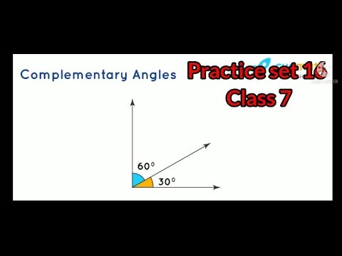 Pactice set 16/ Class 7 /Maharashtra board/COMPLEMENTARY ANGLES/