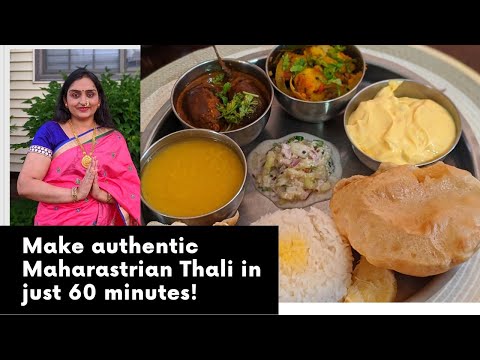 महाराष्ट्रीयन थाळी | Maharashtrian Thali | Make Authentic THALI in 60 minutes | [MOM ON THE GO]