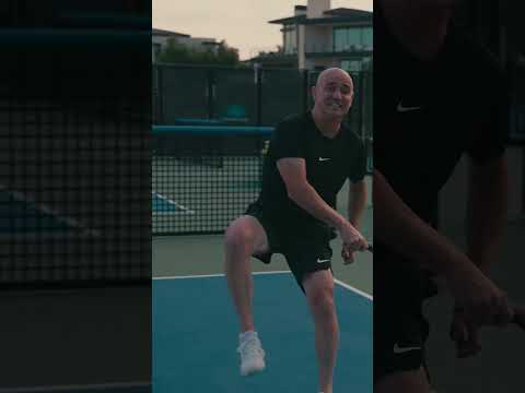 🤔 What Would Be Your STRATEGY Against ANDRE AGASSI?! #agassi #pickleballmatch #shorts