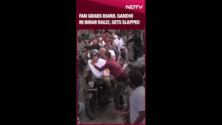 A Fan Tries To Hug Rahul Gandhi In Bihar Rally, Gets Slapped By Security
