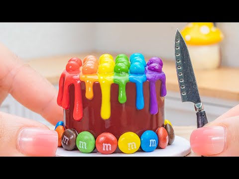 Miniature Rainbow Chocolate Cakes Decorating 🌈Miniature Rainbow KITKAT Cake Decorating Recipes