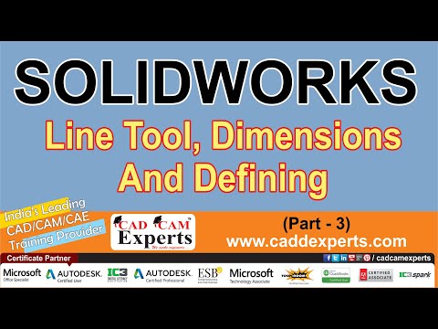 (Part-3) SolidWorks 2014 Tutorial Using Line Tool, Dimensions And Defining | full series