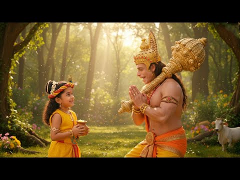 जब बाल कान्हा हनुमान जी से मिले तो उन्हें माखन खिलाए || यशोमती मईया के नंदलाला ||Shree Krishan Leela