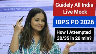 How I Attempted IBPS PO 2026 Quant in 20 min in Guidely All India Live Mock | Minakshi Maam