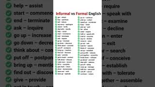 Informal vs formal English 🌍#learnenglish #formalenglish #informalenglish
