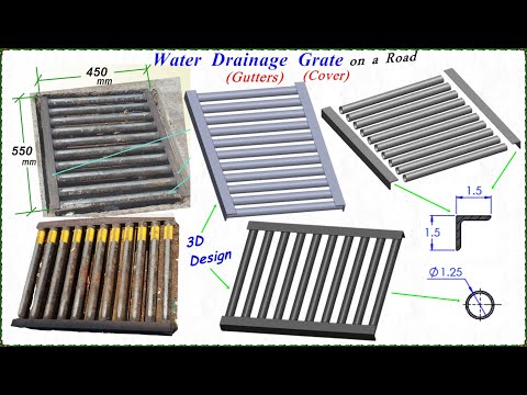 3D Visualization & Design of Water Drainage Grate in SolidWorks,#Creo,#Catia,#Solidedge,#fusion360