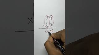 Multiplication Trick for 2 digit Numbers 98 and 67 #math #mathtricks #multiplication #mathhacks
