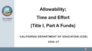 CE Monitoring: Allowability, Time & Effort (12 & 15)