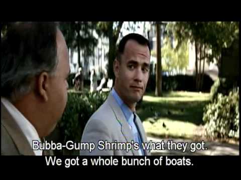 Lt. Dan and Forrest Gump go shrimping (English captions)