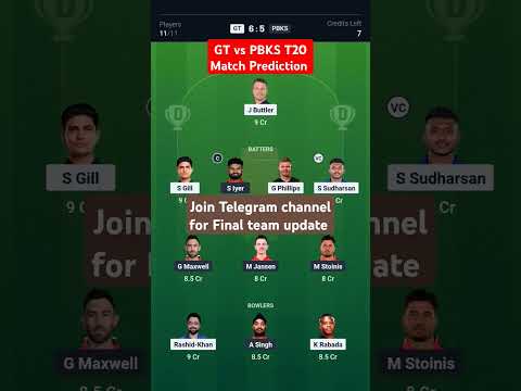 GT vs PBKS IPLT20 Match Prediction today| Gujrat Titans vs Punjab Kings T20 Dream11 Prediction