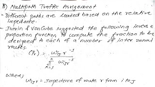 Unit:3 | Urban Transport Planning Process | Traffic Assignment |Multipath Traffic assign| PrashantYT
