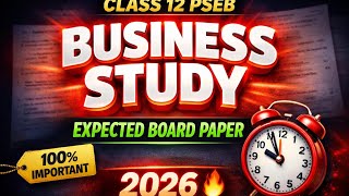 Class 12 PSEB Business Studies | Board Exam 2026🔥 Most Important