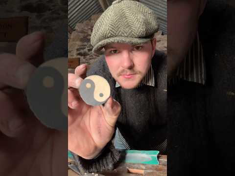 Making a Taijitu #ireland #yinyang #handmade #philosophy #bogoak #holly #woodwork