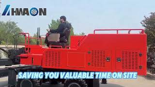 HWAON HA200-4L: 360° Rotating Telescopic Boom Laser Screed | Ultimate Precision Control