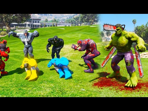 Red Hulk & Blue Yellow Hulk in DANGER! Can Hulk Save Them from Zombies 🧟💥  GTA V