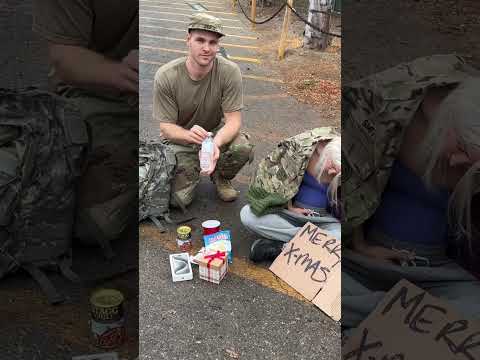 Soldier surprises homeless girlfriend on Christmas and gets her off the streets ❤️