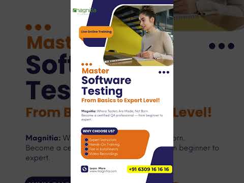 Your QA Career Starts Here — Learn. Test. Succeed. Magnitia  testing  Live Online Training