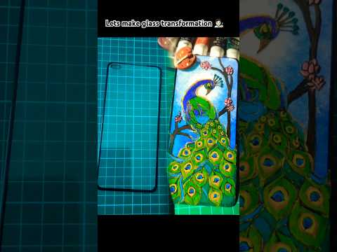 Glass painting 👩🏻‍🎨😃✨#shorts #art #painting #acrylicpainting #peacock #explore #artideas #shortfeed